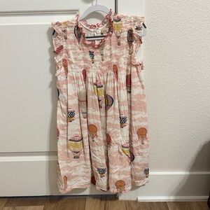 Pink Chicken Balloon Print Kids Dress